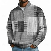 Men's Geometric Plaid Waffle Sweatshirt